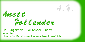 anett hollender business card